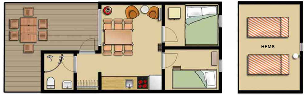 florplan 6 hytte 2v bad incl hems 2 liggende