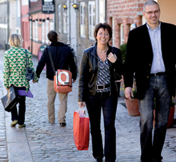 Shopping i gågaden i Horsens
