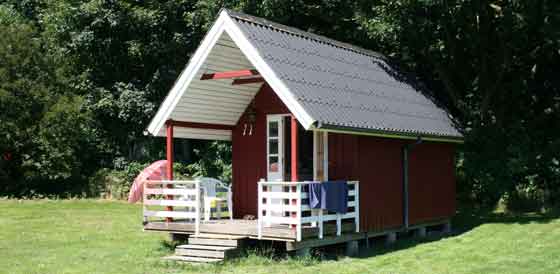 Retro-Campinghütte für 2 Personen mit Doppelbett und Kochnische