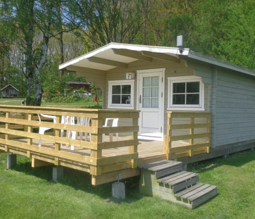 Log cabin with bunk beds, 16 m2 with coziness and a real camping holiday